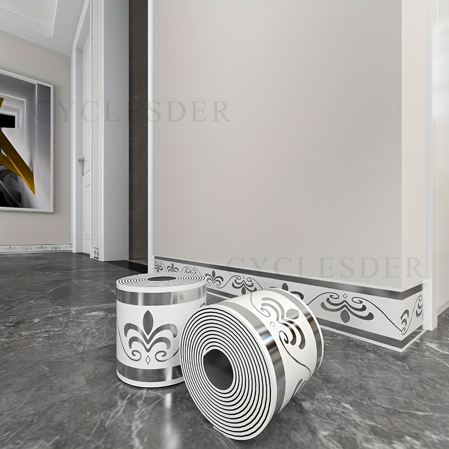 2 Rolls 197 inches x 3.94 inches European Style Marble Tile Panel Wallpaper