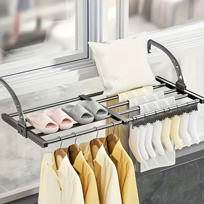 2-Size Adjustable Outdoor Clothes Drying Rack