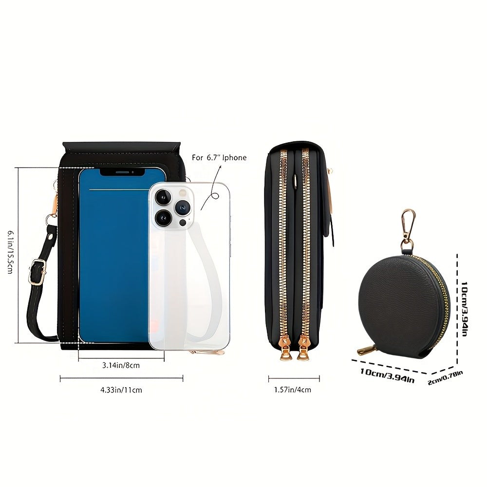 Women'S Multifunctional Crossbody Bag with Detachable Phone Pocket