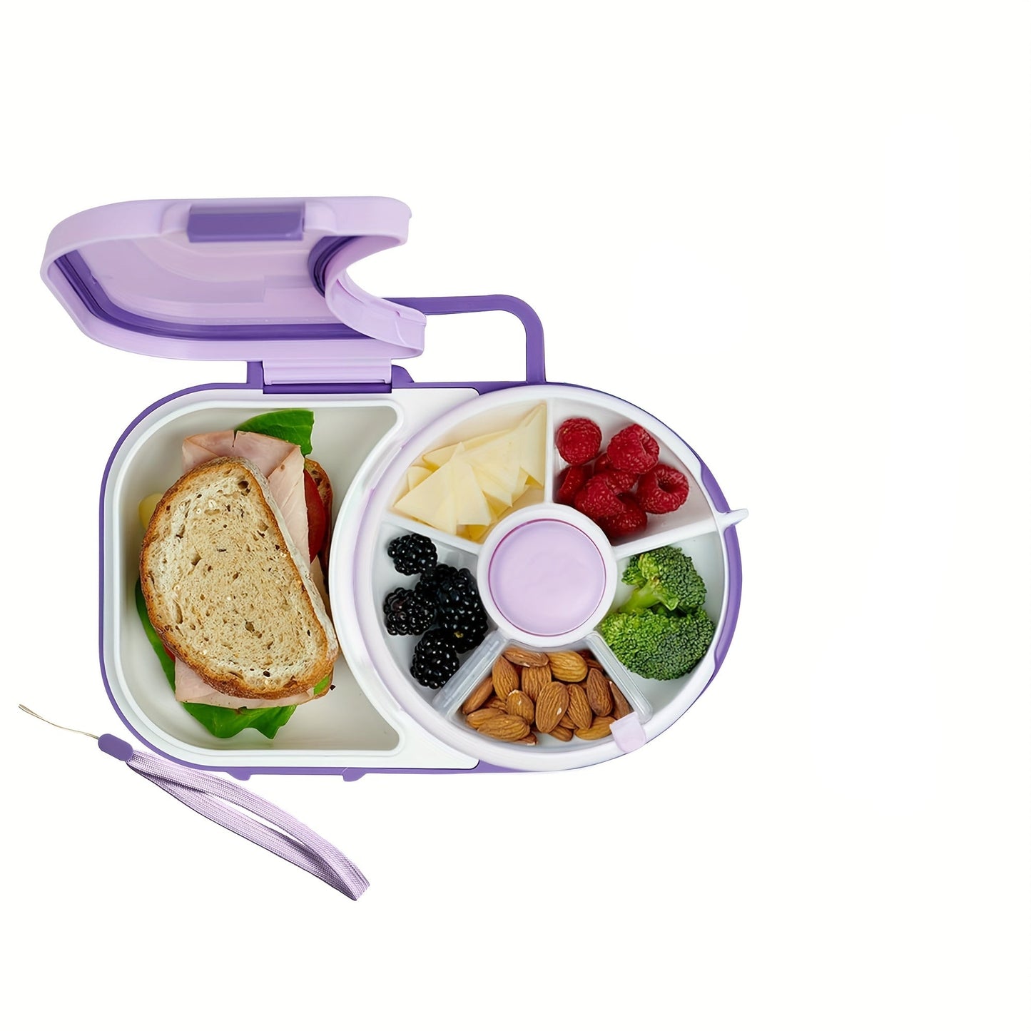 1pc Portable Tote Bag Rotating Lunch Box