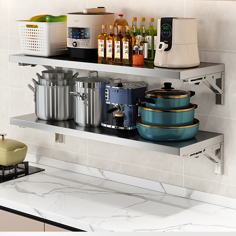 Rust-Resistant Stainless Steel Wall-Mounted Shelf