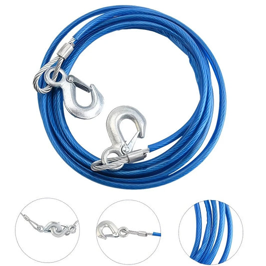 1 Roll 5m Steel Tow Rope with Hooks
