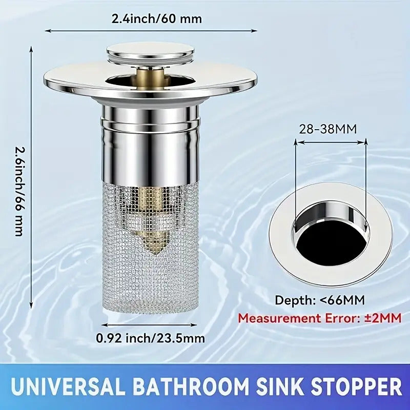 Premium 304 Stainless Steel Drain Stopper with Brass Core