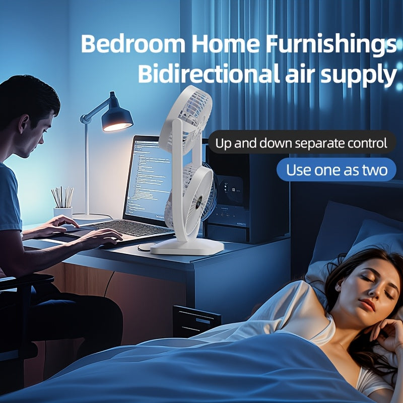 powerful dual-head fan, suitable for outdoor camping