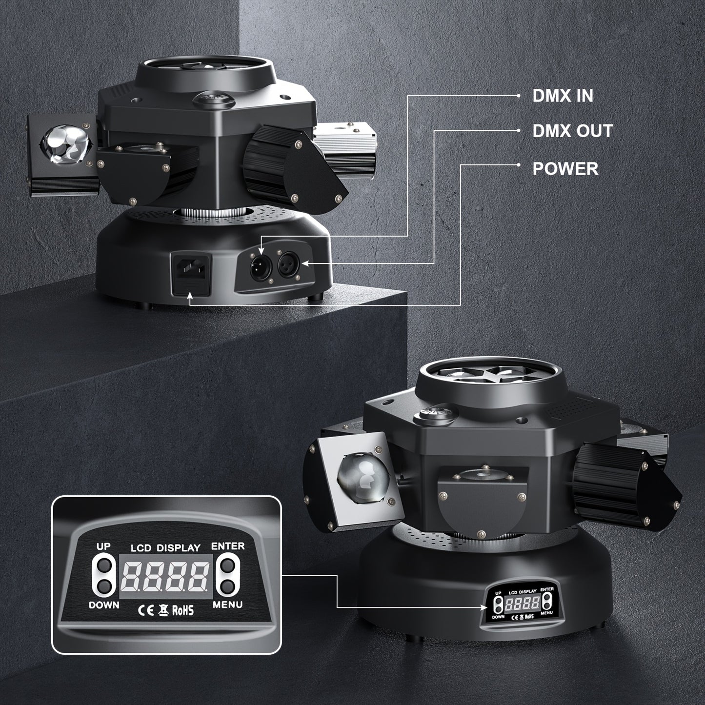 150W Bee Eye RGBW LED Rotating Stage Beam Light