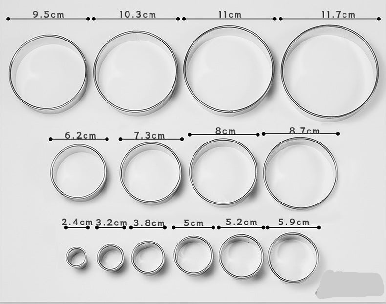14pcs Stainless Steel Mousse Cake Ring