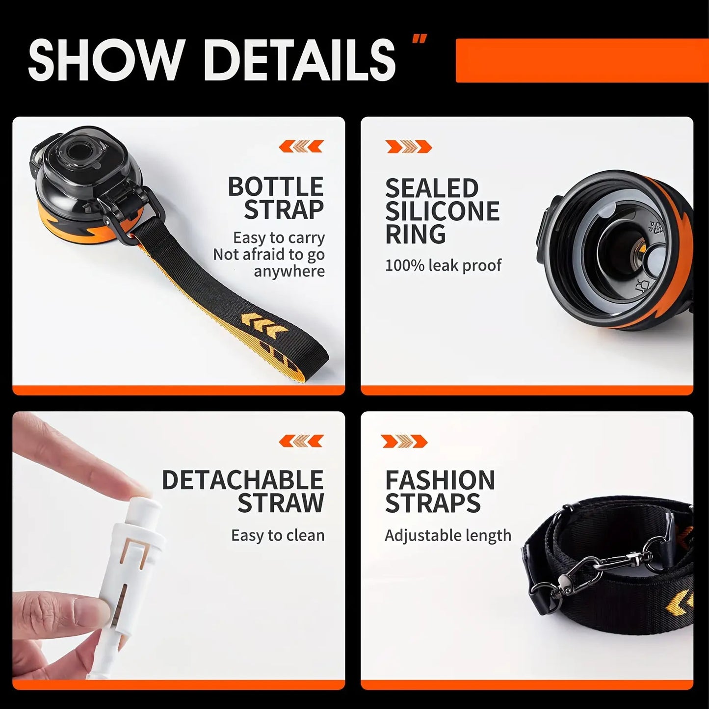 1pc Leakproof Sports Water Bottle Jug