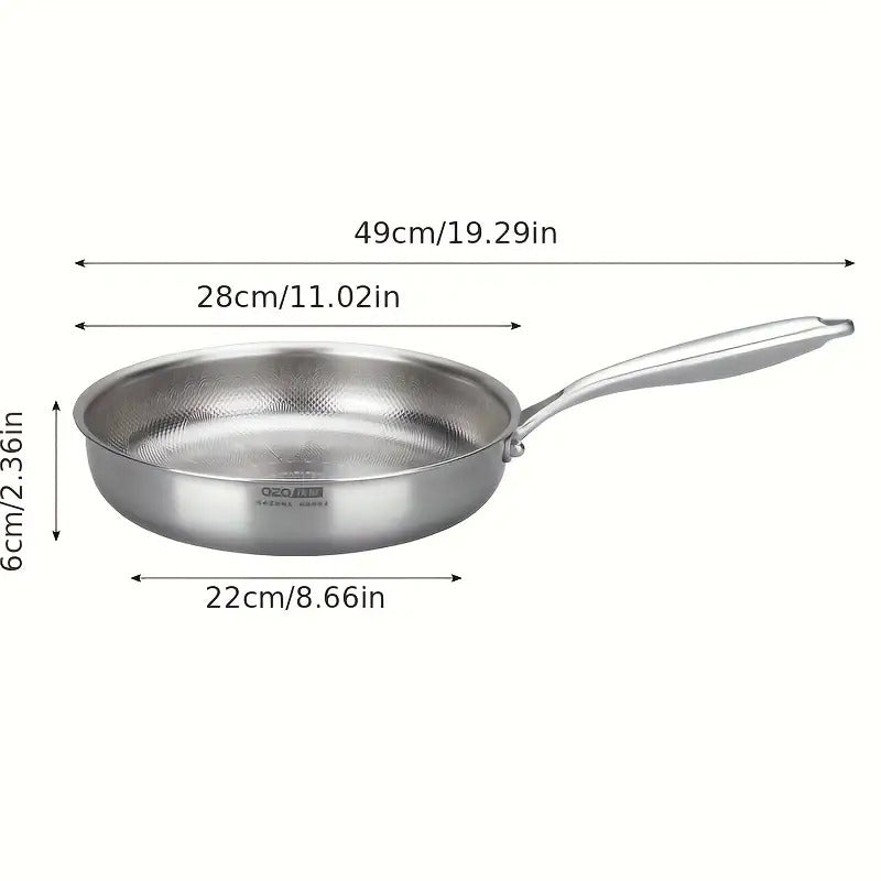 1pc Stainless Steel Non-Stick Frying Pan