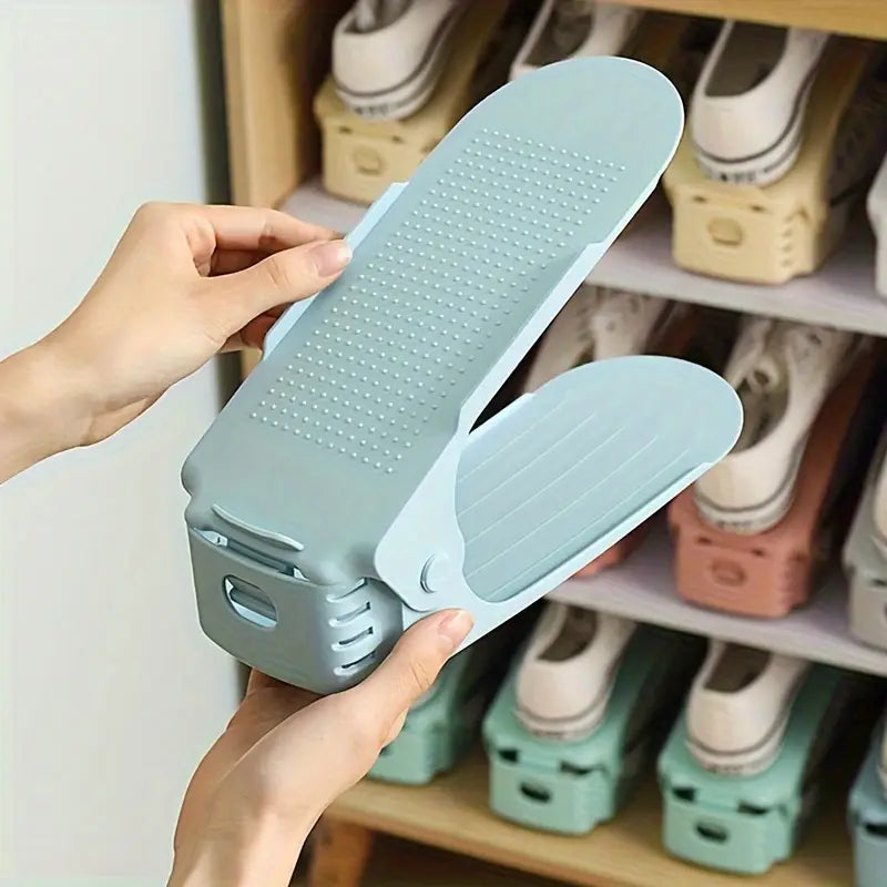 10pcs Adjustable Plastic Shoe Racks