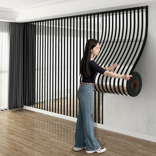 1 Roll Self-Adhesive 3D Grid Wallpaper