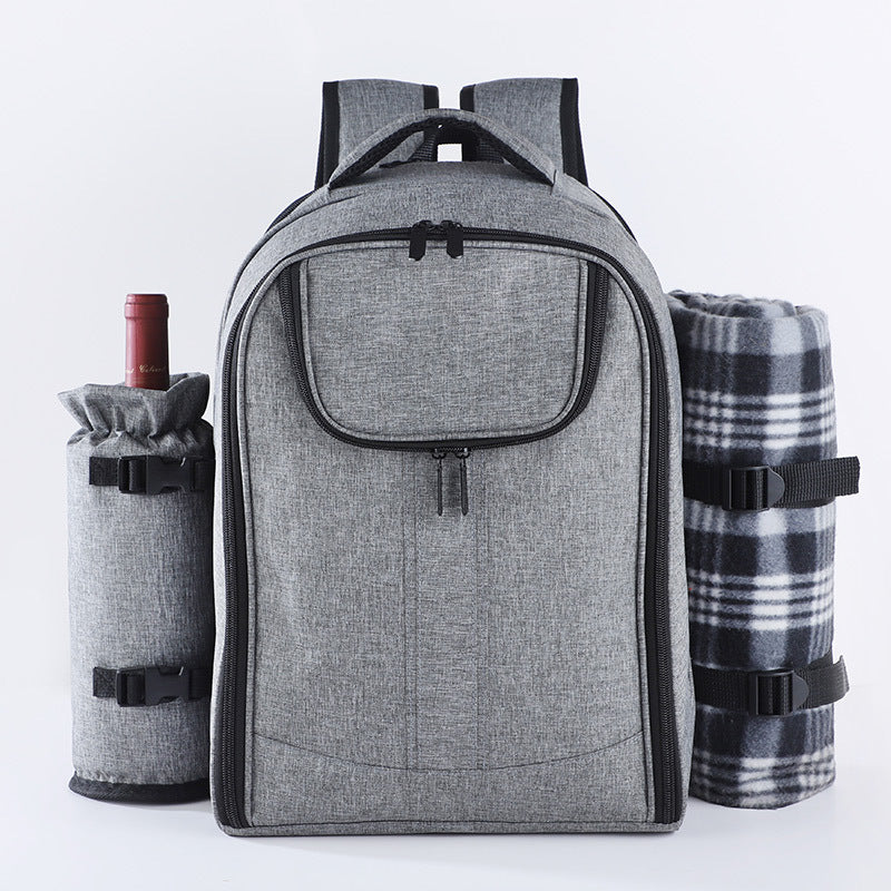 4-Person Picnic Backpack with Cooler Compartment