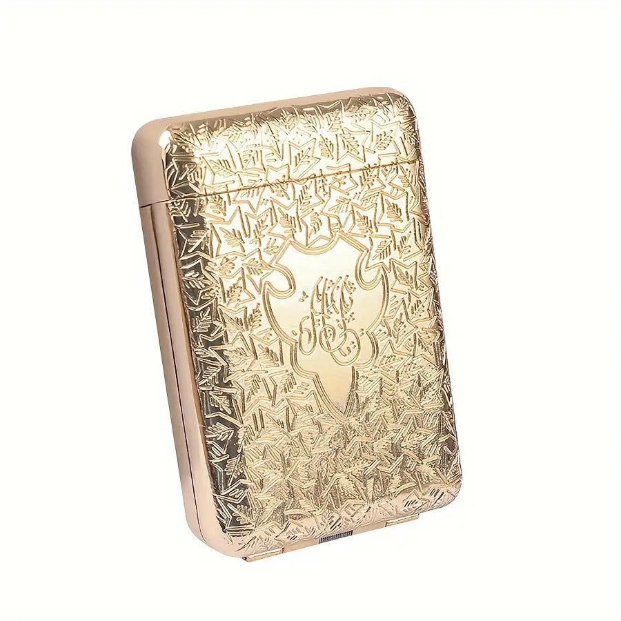 Classical European style alloy carved pressure-resistant metal cigarette case