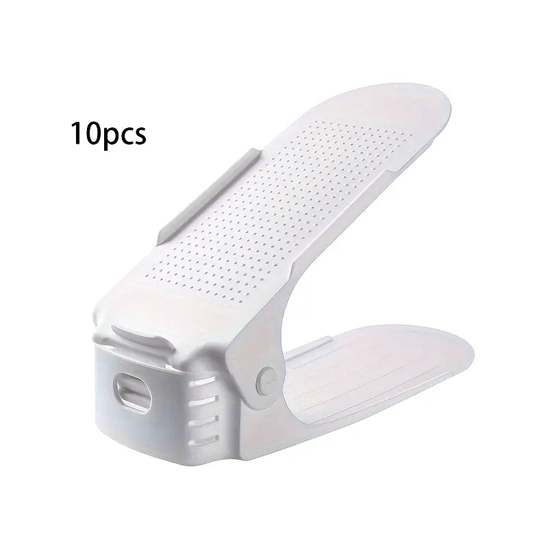 10pcs Adjustable Plastic Shoe Racks