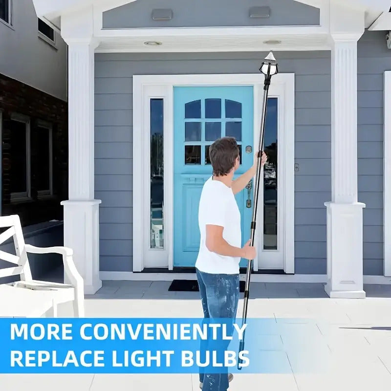 1pc 12ft Extendable Metal Light Bulb Changer with Suction Cup