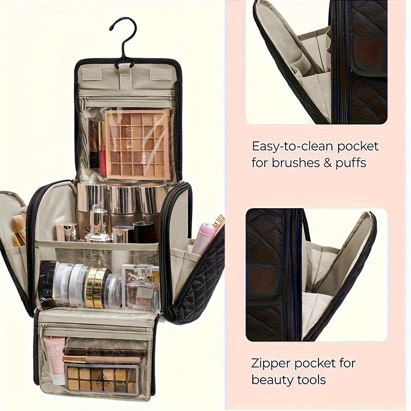 Thousand Fish Large Capacity Makeup Bag with Hanging Hook