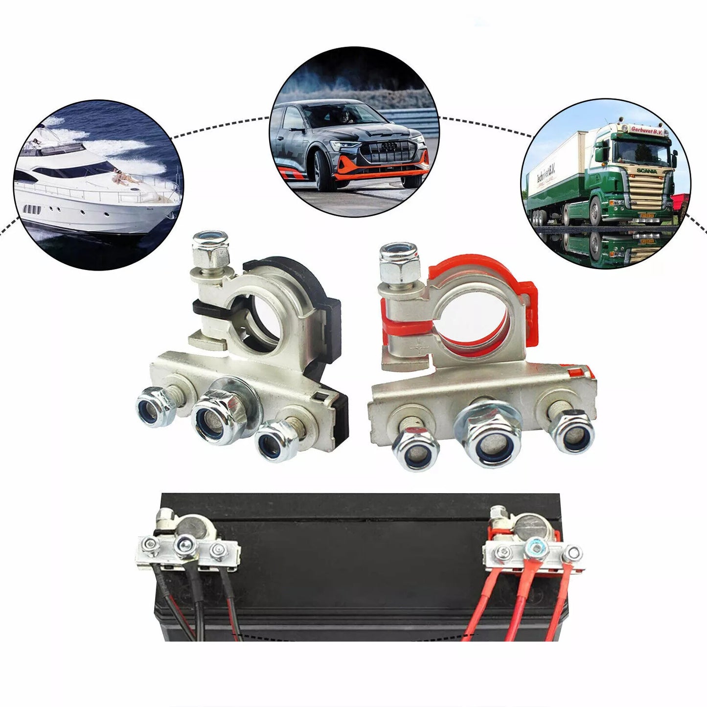 2pcs Battery Terminal Clamp Connectors