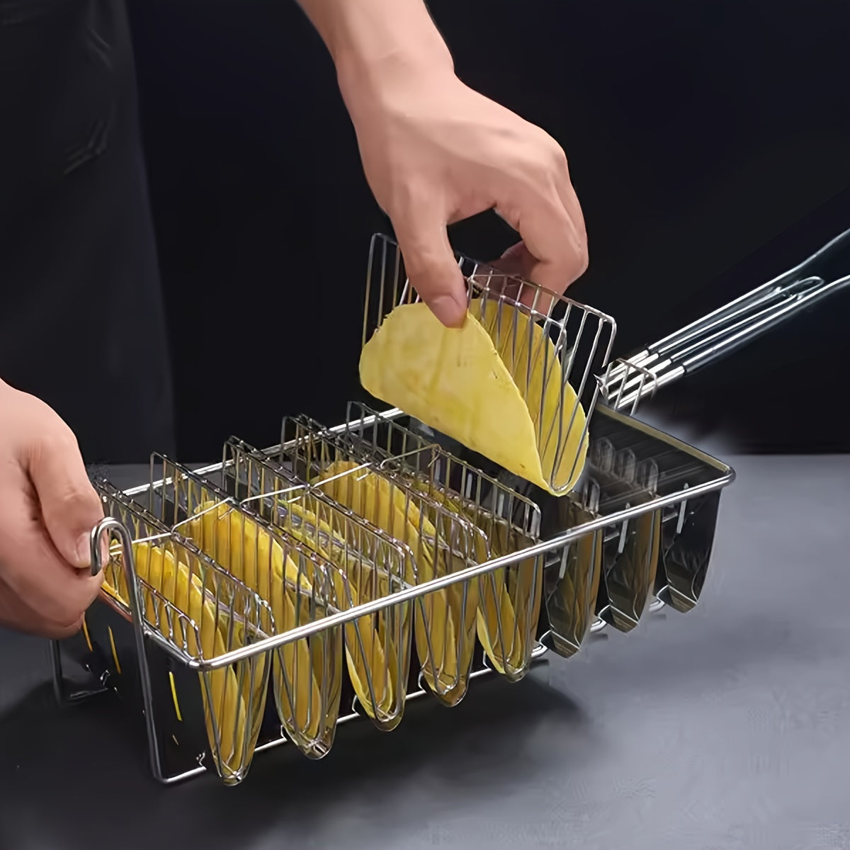 1 Set Of 8 Grids Mexican Tucker Frying Basket