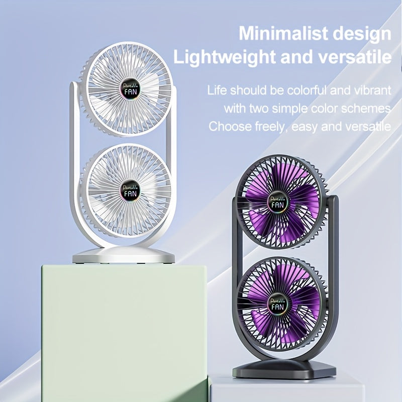 powerful dual-head fan, suitable for outdoor camping