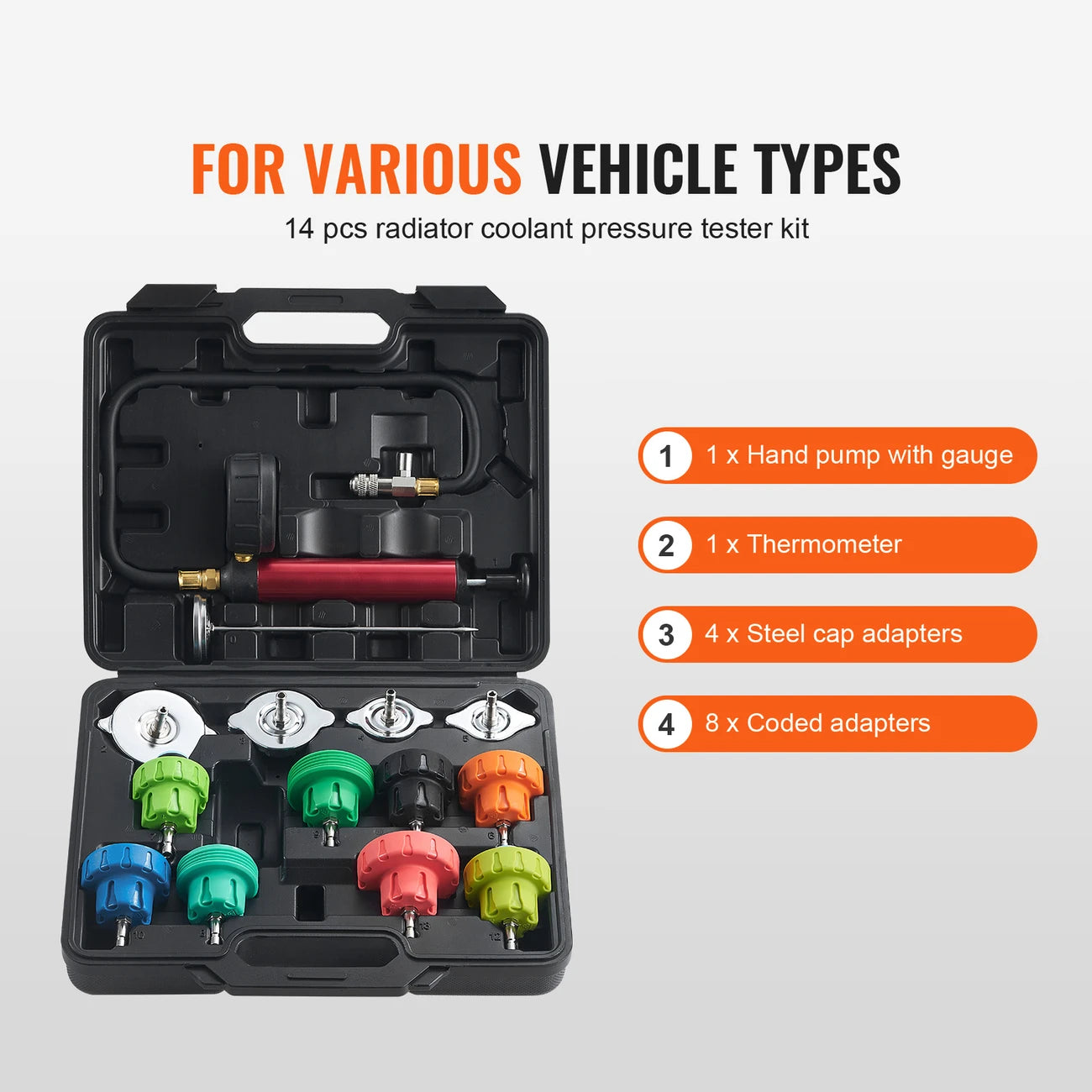 Automobile water tank pressure leak detection kit tool