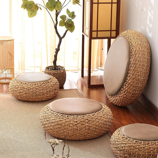 Straw Flat Seat Cushion, Tatami Floor Straw Mat Natural Cushion