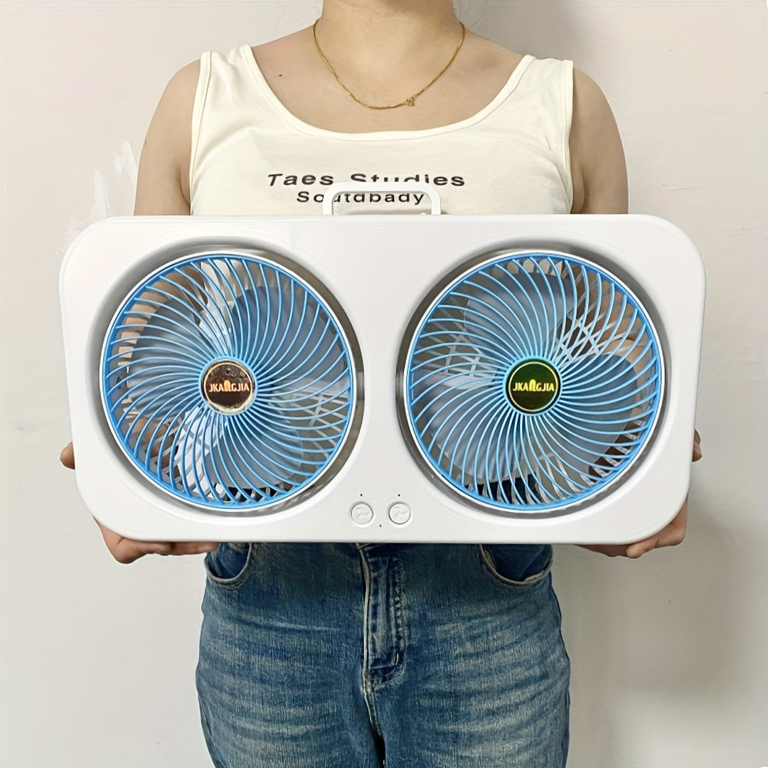 Rechargeable Dual Head Portable Table Fan