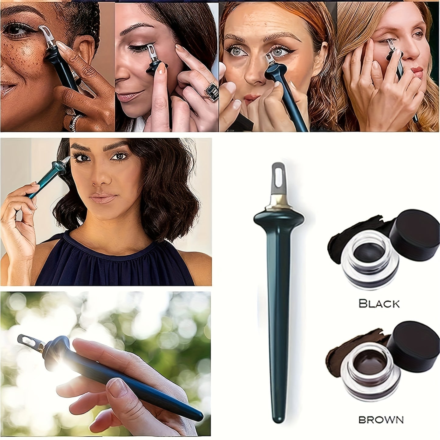 Waterproof and Non-smudge Silicone Eyeliner Brush  Eyeshadow Pen
