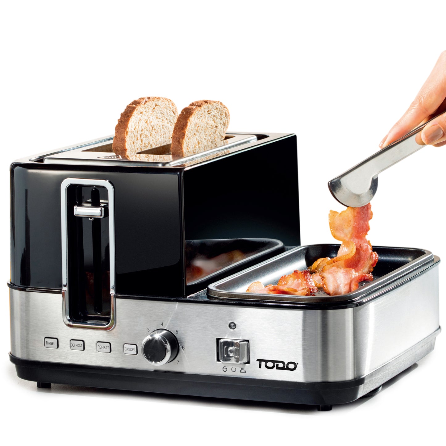 1400W Breakfast Master Toaster Egg Cooker Poacher Fryer Grill All In One