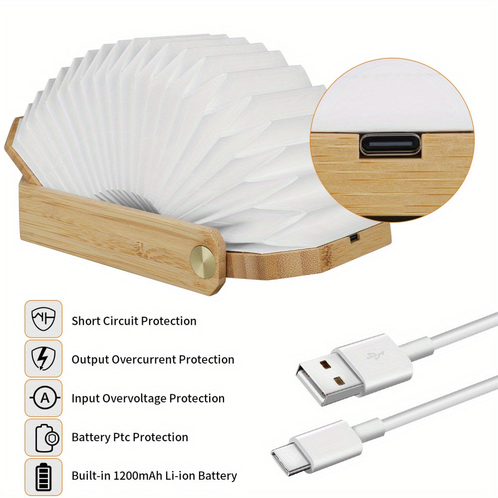 USB Rechargeable 1pc Folding Book Lamp