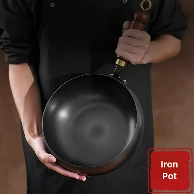 1pc Potbelly Cast Iron Pan with Lid