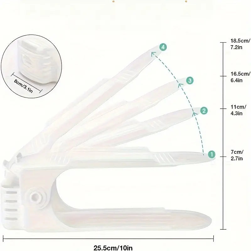 10pcs Adjustable Plastic Shoe Racks