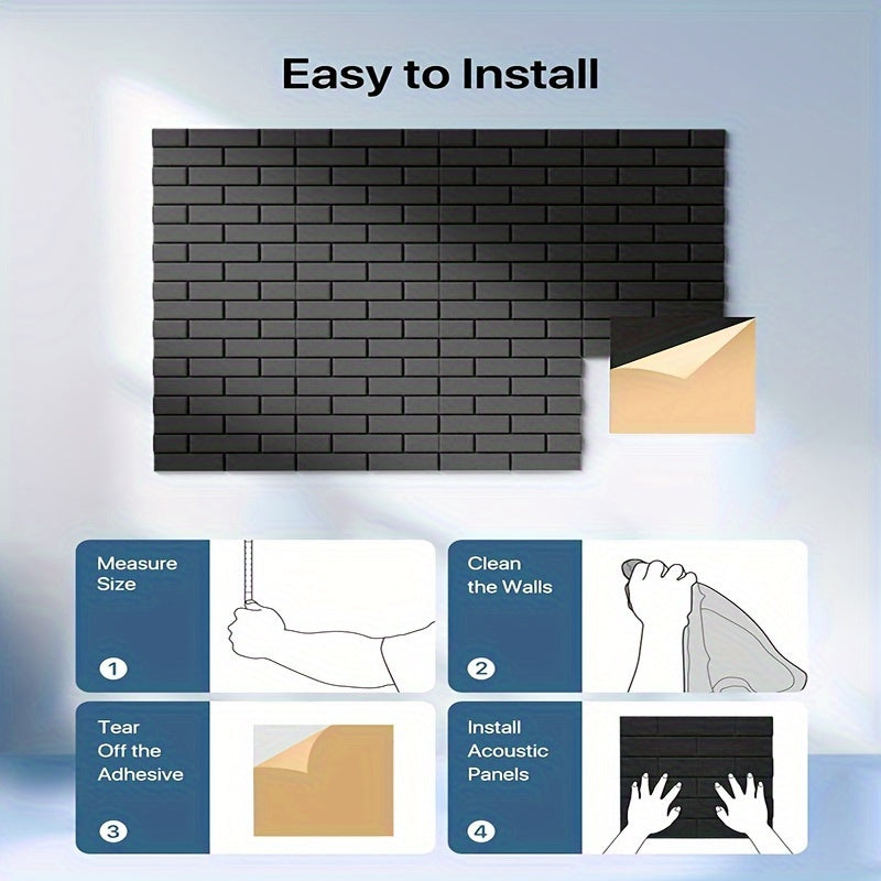 12pcs Self-Adhesive Soundproof Wall Panels