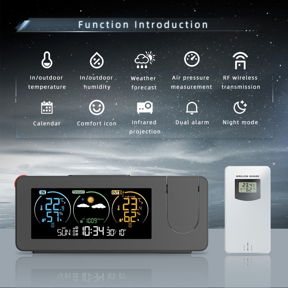 Multifunctional Electronic Projection Clock with Weather Station