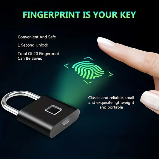 The brand-new upgraded USB Micro-B fingerprint padlock