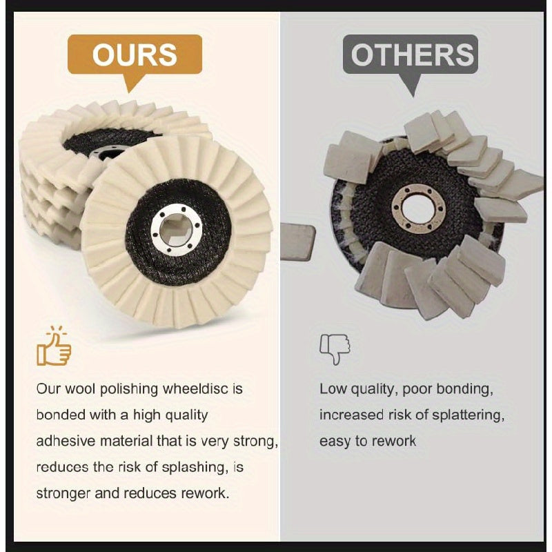 10pcs Premium 115mm Felt Polishing Pads