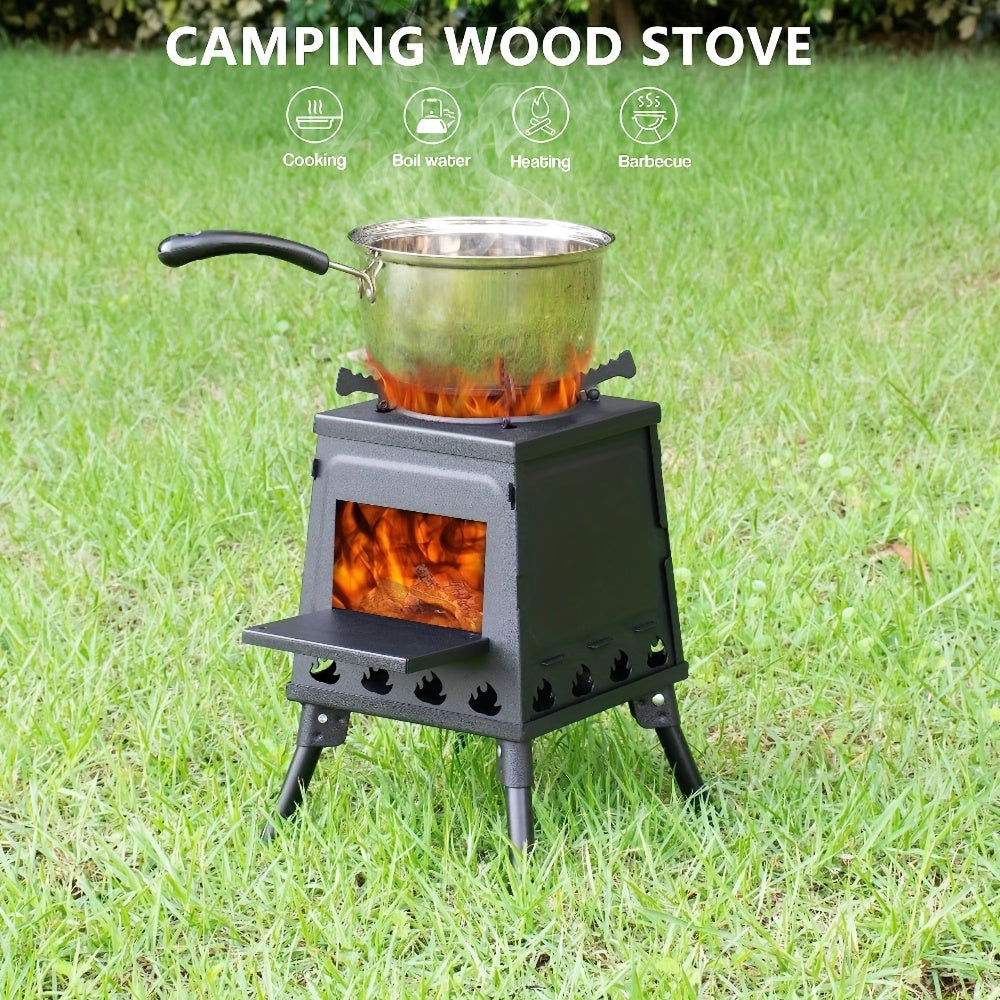 Large Portable Cast Iron Camping Wood Stove