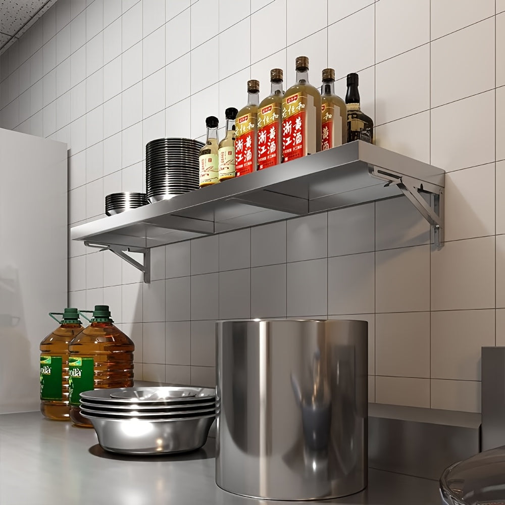 Rust-Resistant Stainless Steel Wall-Mounted Shelf