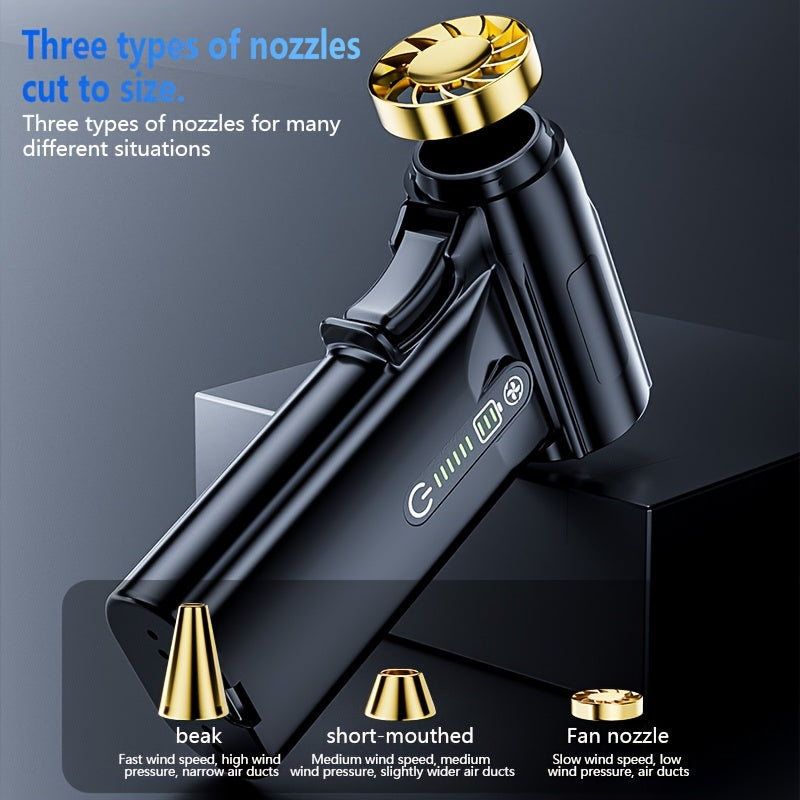 130, 000 RPM Turbo Handheld Fan - Portable Rechargeable Cooling Blower