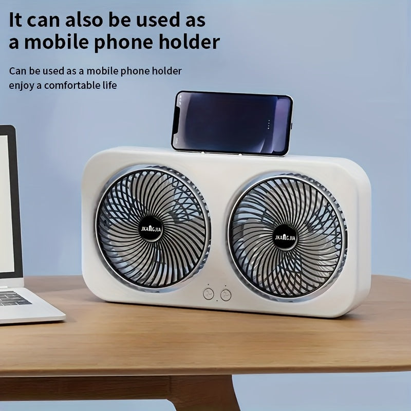 Rechargeable Dual Head Portable Table Fan