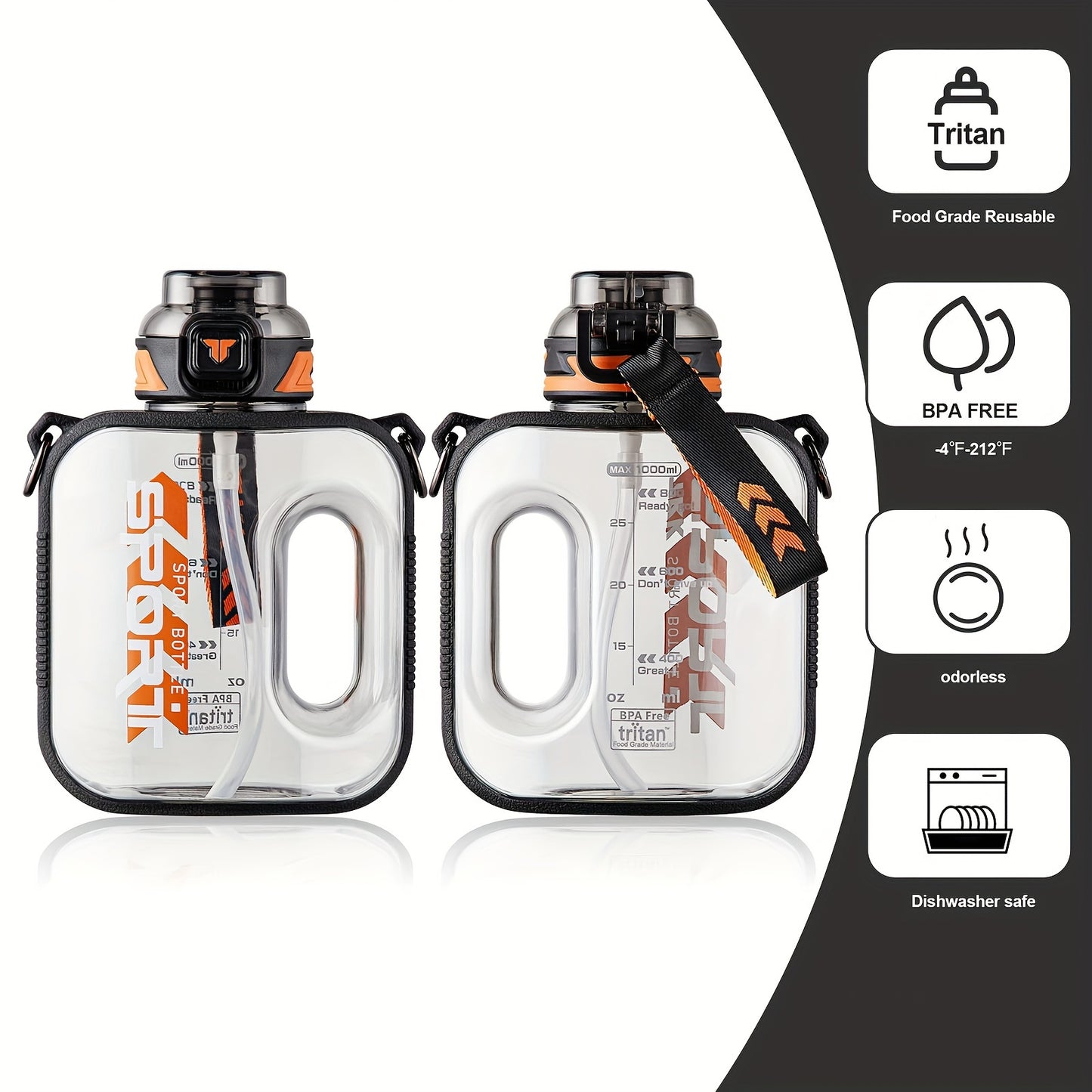 1pc Leakproof Sports Water Bottle Jug