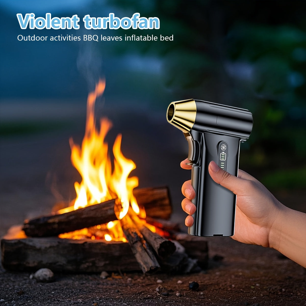 130, 000 RPM Turbo Handheld Fan - Portable Rechargeable Cooling Blower