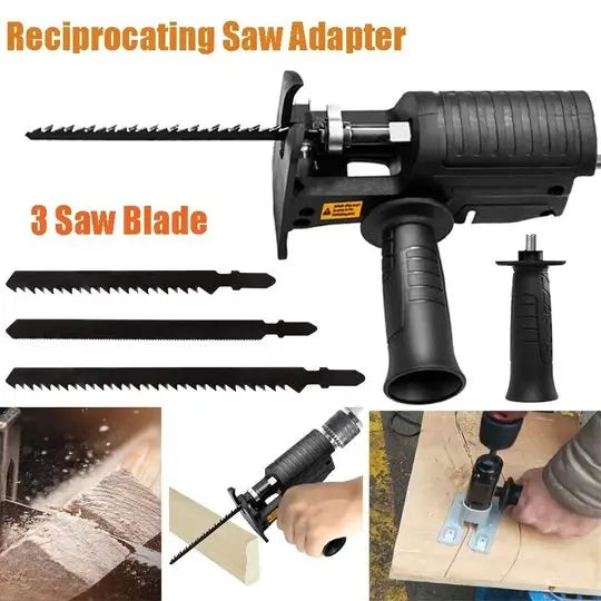 Electric drill to reciprocating saw adapter (with no machine)