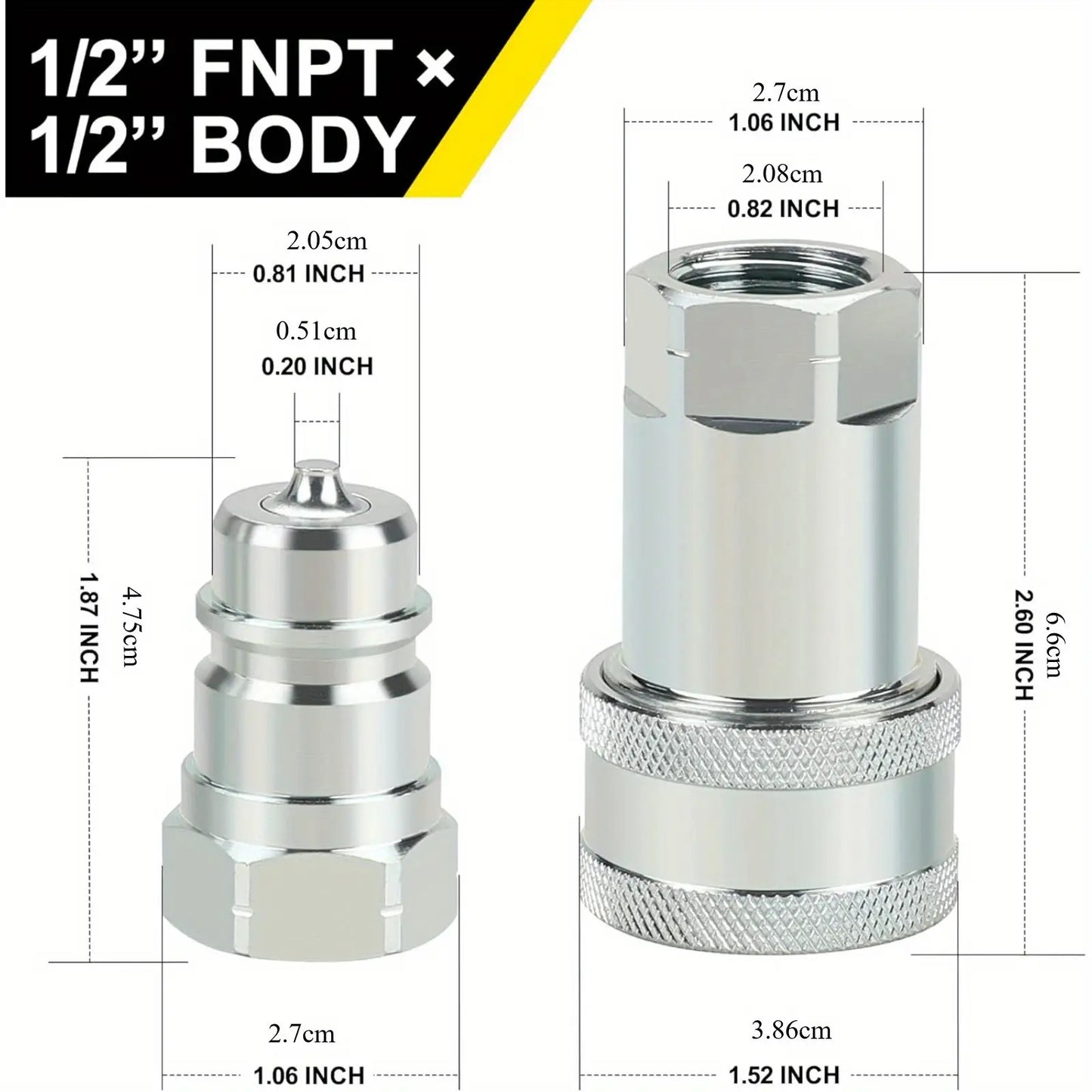 1 Set Hydraulic Quick Connect Coupler
