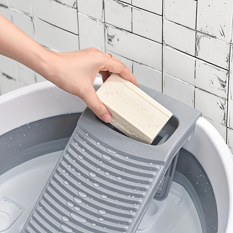 Set of 1 Classic Round Plastic Laundry Tub with Washboard