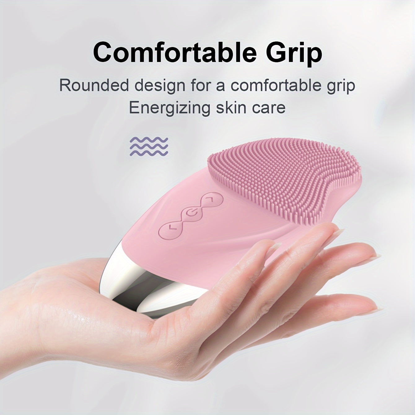 Rechargeable Silicone Facial Cleansing Brush with Heating Massage