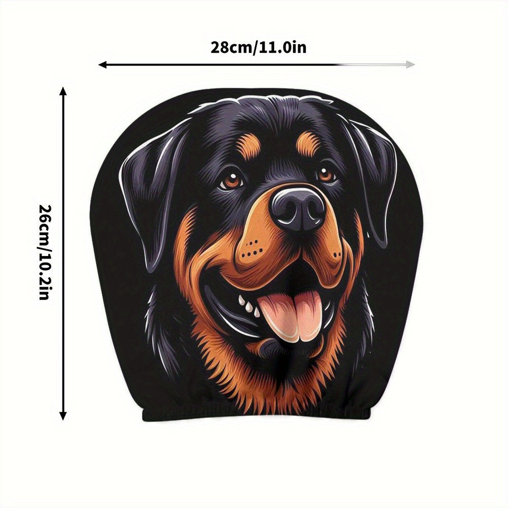 Rottweiler Realistic Print Car Headrest Covers