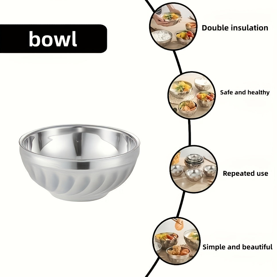 10pcs Durable Stainless Steel Bowls Set