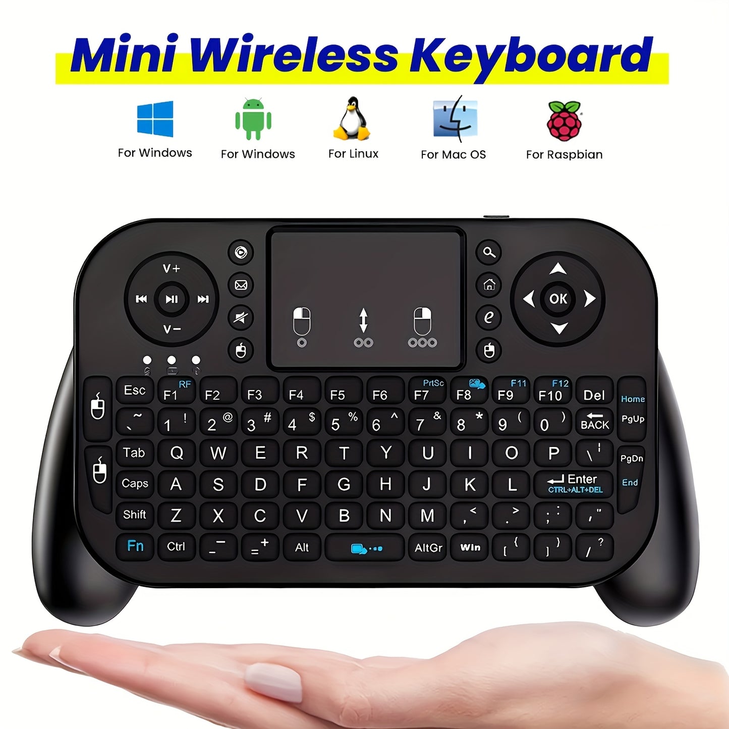 2.4GHz BT Dual-Mode Mini Keyboard with Touchpad