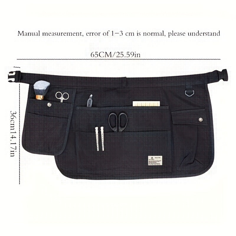 Versatile Half-Length Tool Apron for Barbers with Multiple Pockets