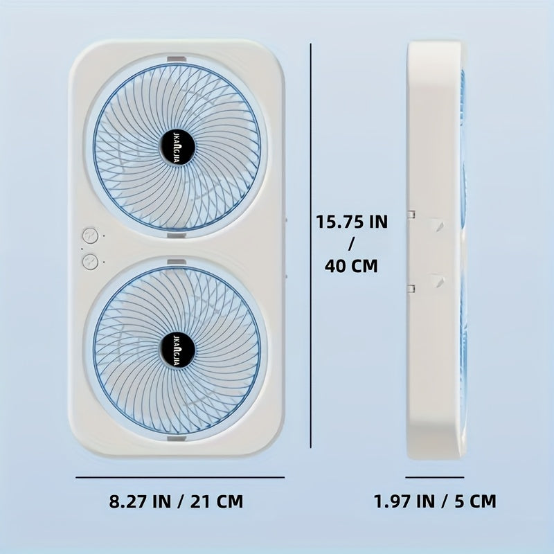 Rechargeable Dual Head Portable Table Fan