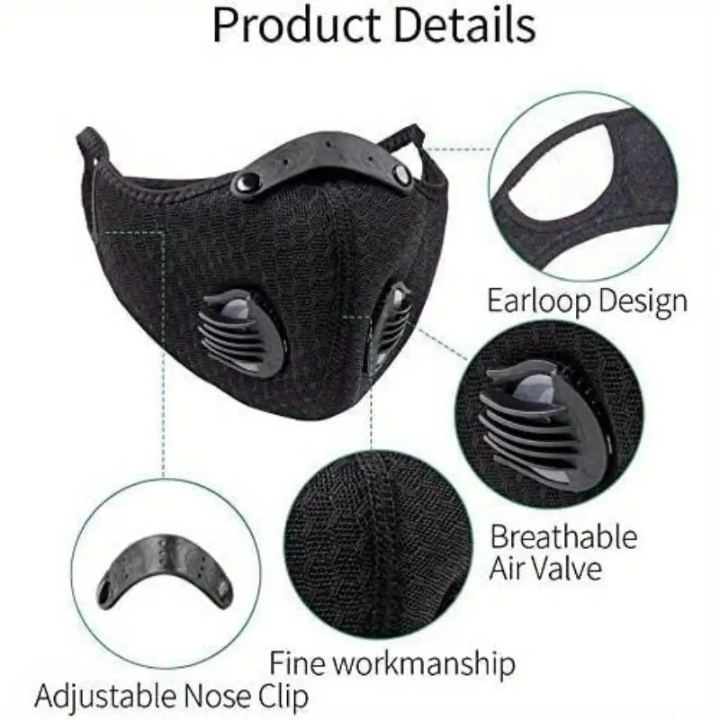 Outdoor breathable mesh activated carbon anti-fog, haze, dust and windproof mask